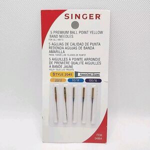 Singer Sewing Machine Needles Style 2045 Package Of 5 80/11 - 90/14 - 100/16